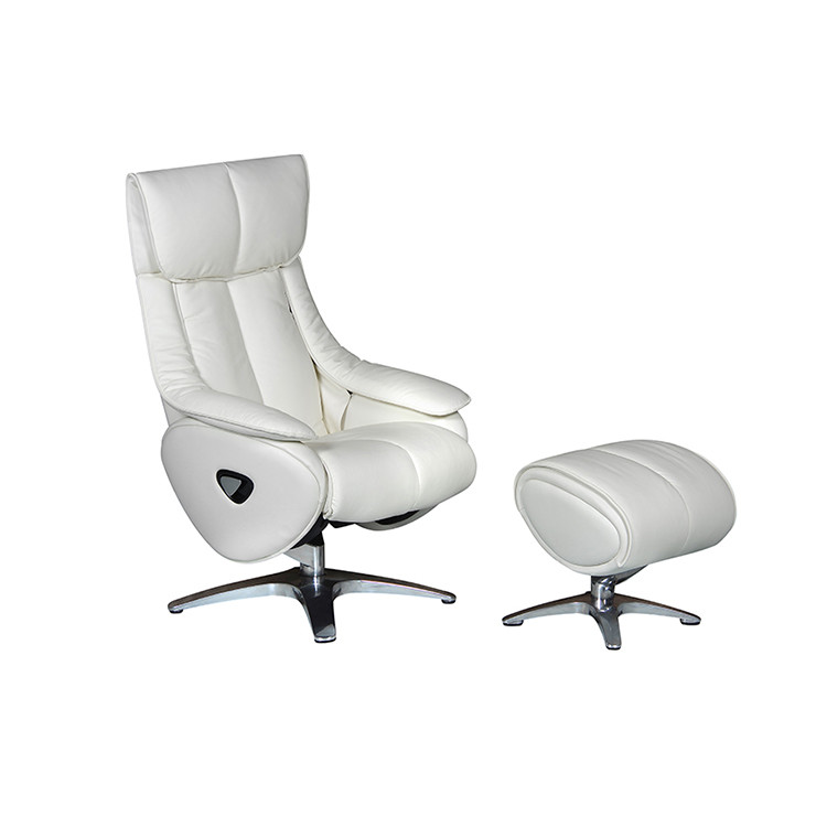 Gfa Alpha Leather Swivel Recliner Chair White