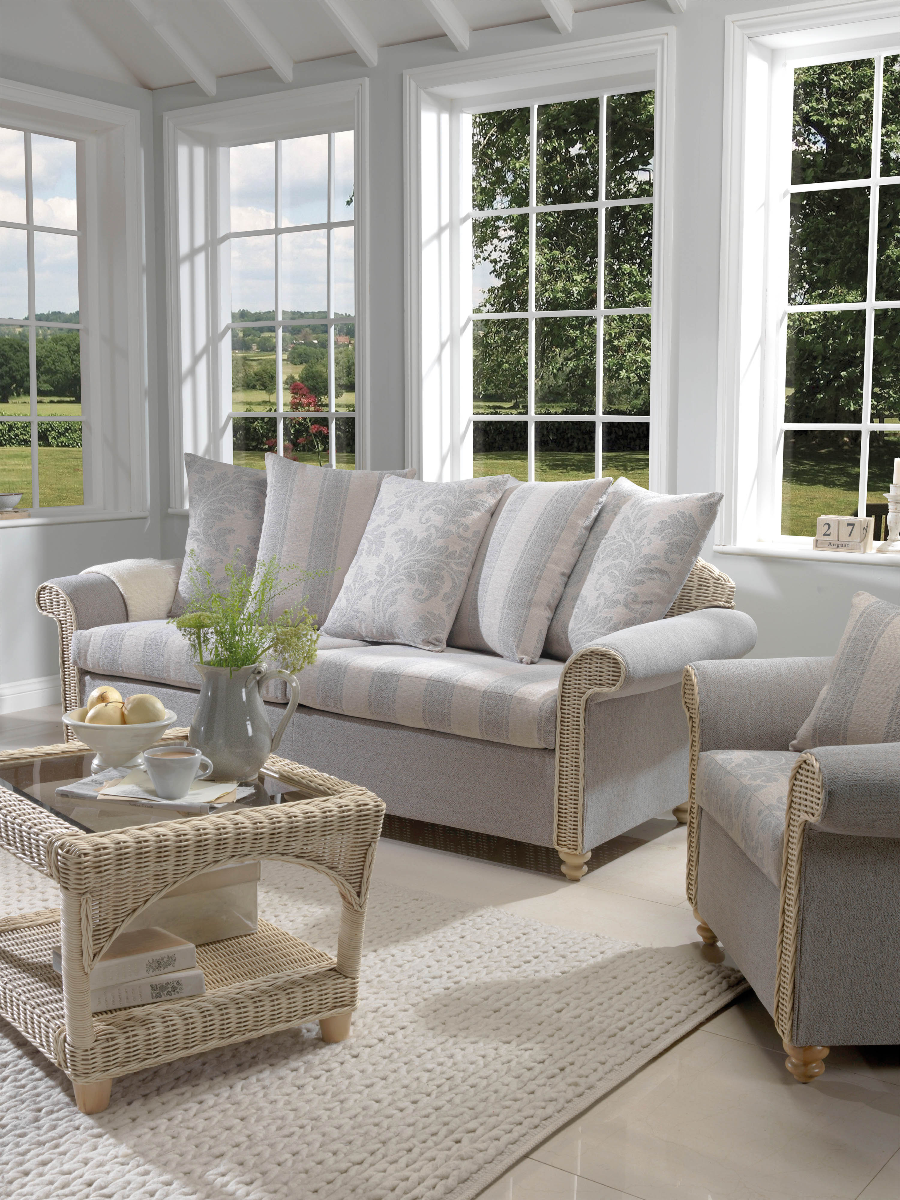 Desser Stamford3 Piece Conservatory Rattan Sofa and Armchair Suite