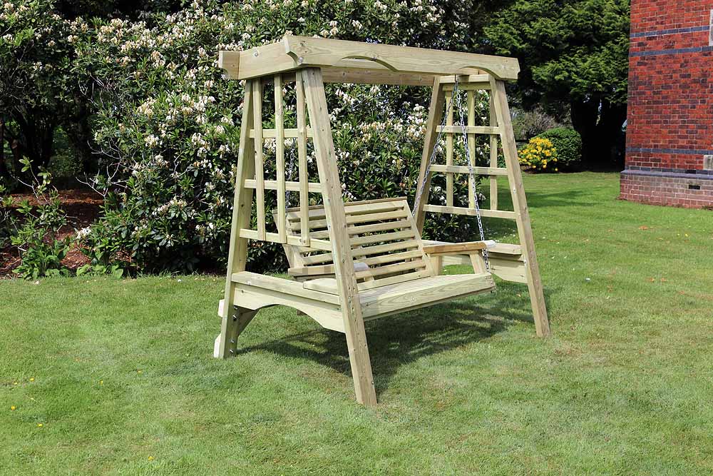 Highgate Wooden Garden Swing Seat 2, Wooden Swing Seat Garden Uk