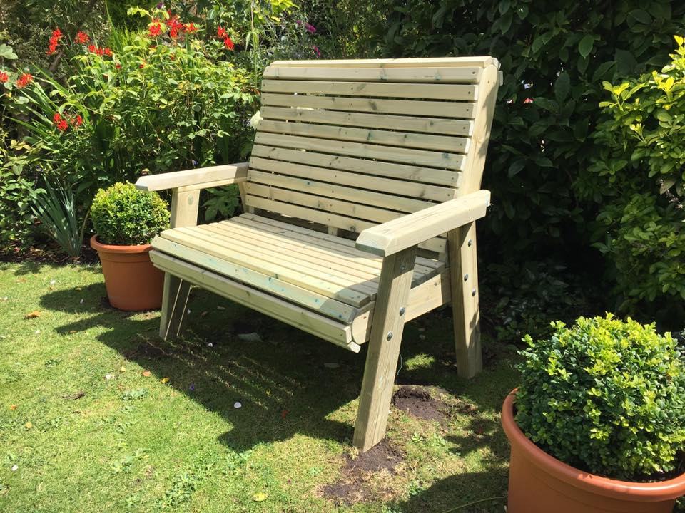 Highgate 2 Seat Wooden Bench Hg130 Furniture - 2 Seater Wooden Garden Bench Uk