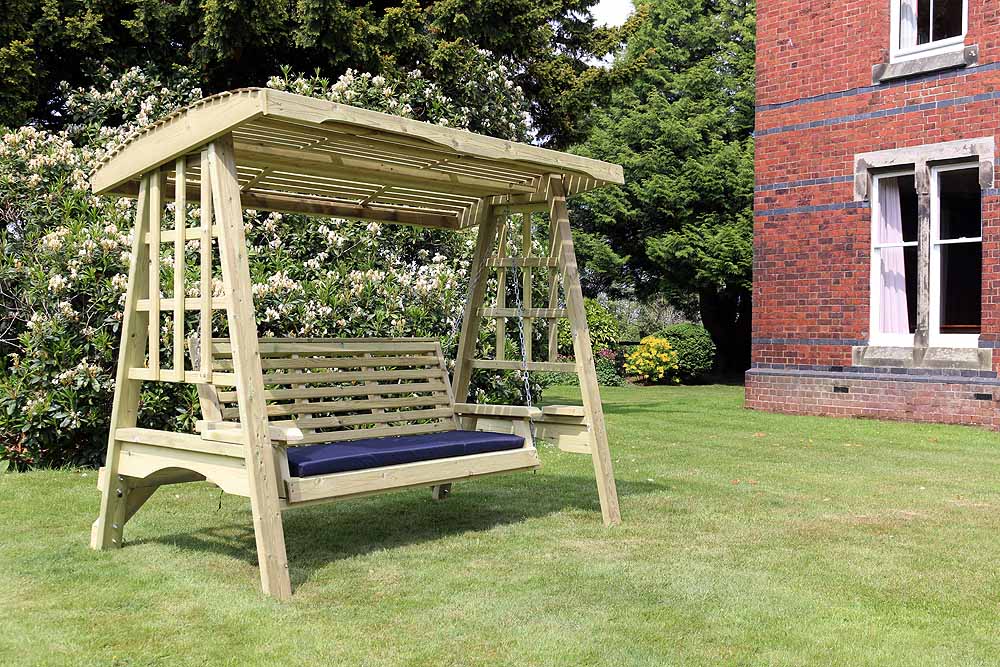Highgate Wooden Garden Swing Seat 3, Wooden Garden Seat Swing