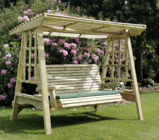 Highgate Wooden Swing Seat 3 Seater, Wooden Garden Swing Chair 3 Seater