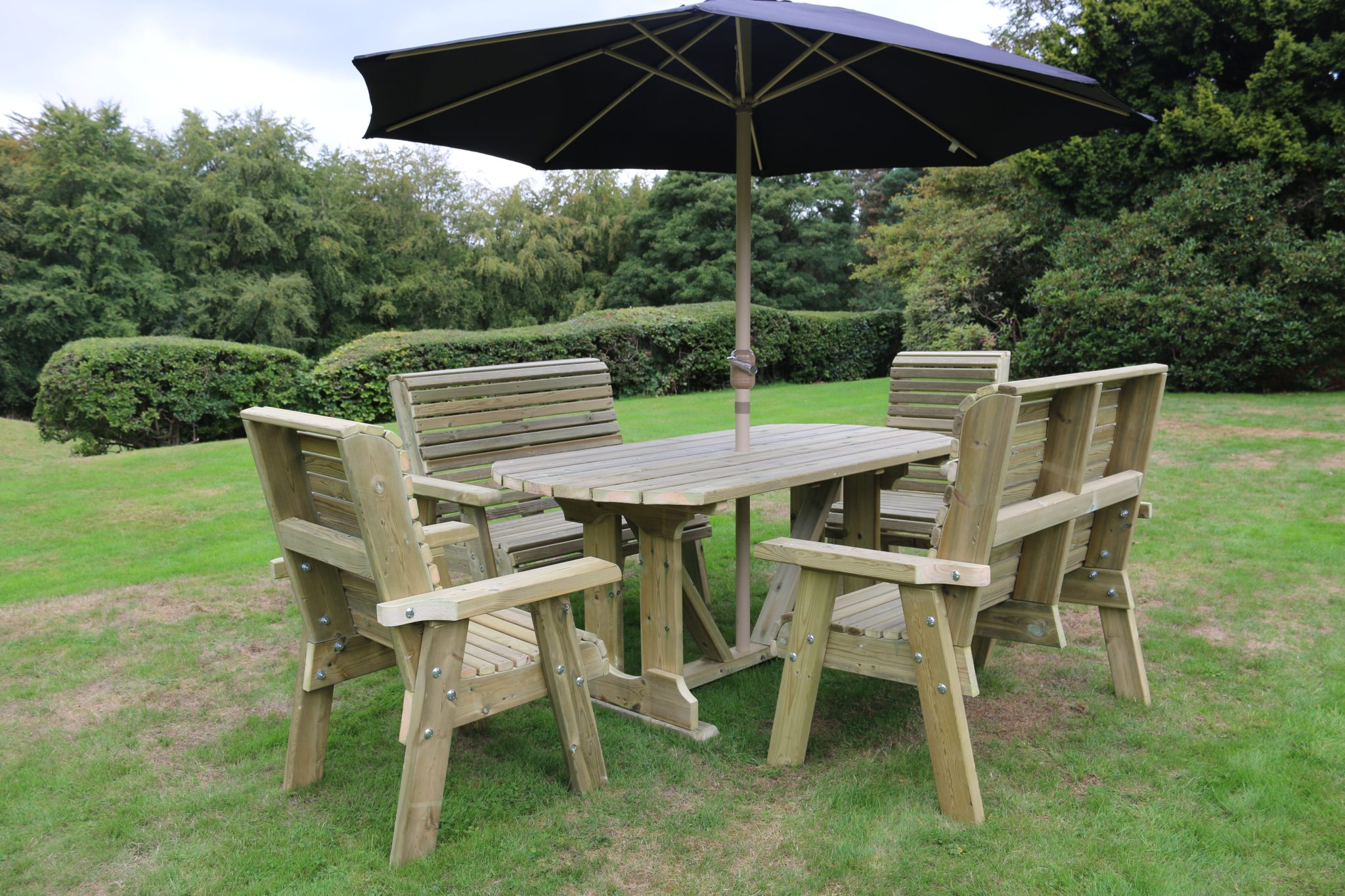 Highgate Table Set with 2 Benches & 2 Chairs Sits 6 (HG102