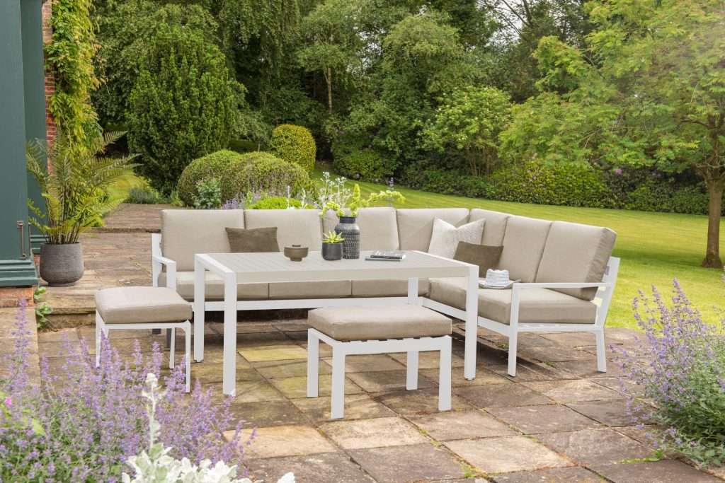 Titchwell Corner Garden Set White