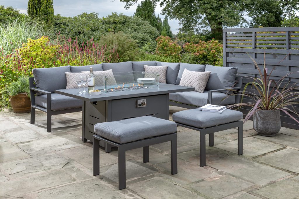 Titchwell Corner Garden Set with Gas Fire Pit