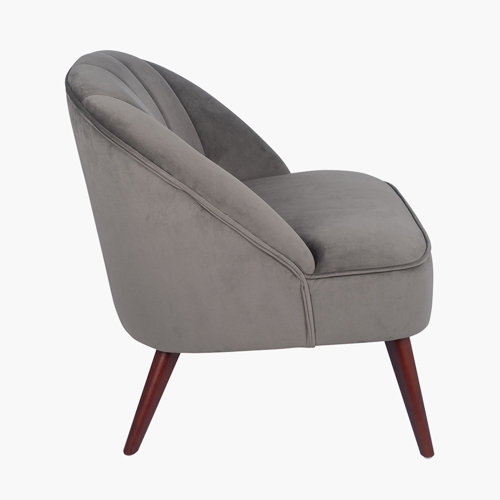 Grey velvet sales cocktail chair