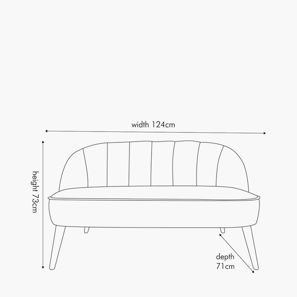 Portofino Forest Green Velvet Sofa with Walnut Effect Legs